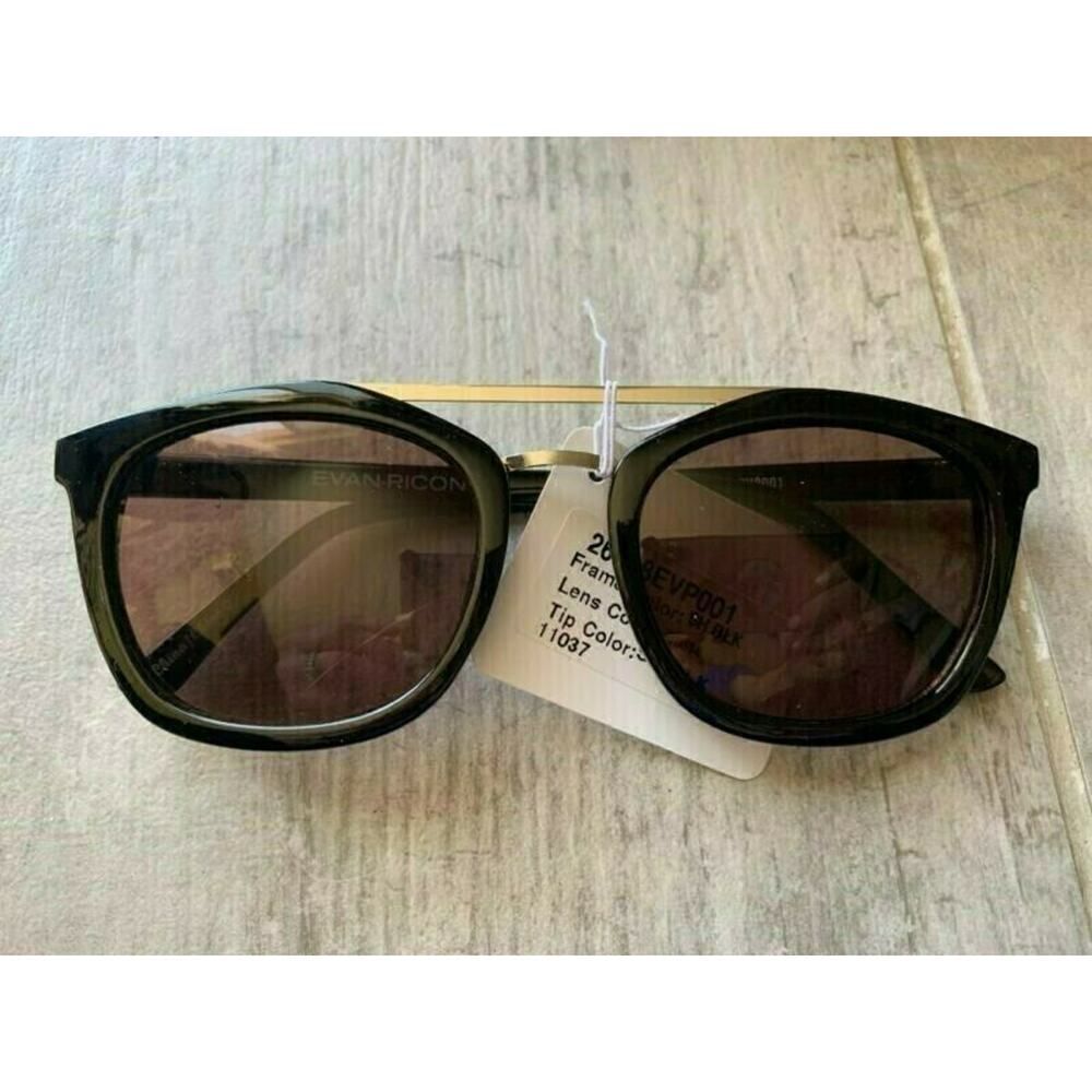 FGX INTERNATIONAL Black Round Retro Sunglasses Summer Black Lenses Fashion NEW